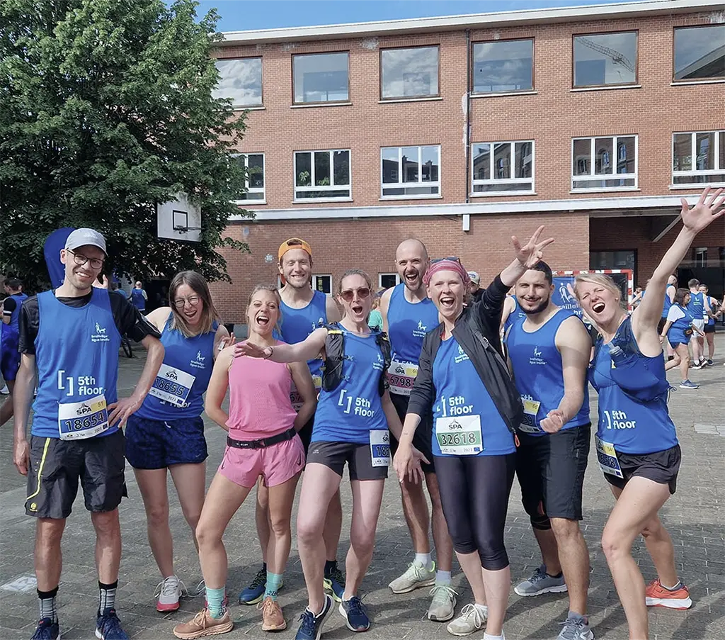 The 5th foor team runs the 20km of Brussels